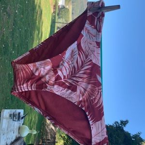Reddish pinkish floral women’s bikini bottom